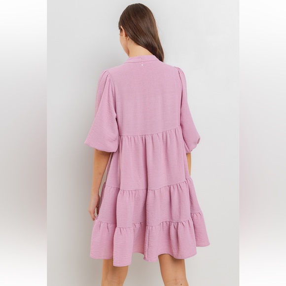 13 Boho Smocking Detail with Pintuck Front Dress - Picture 4 of 5